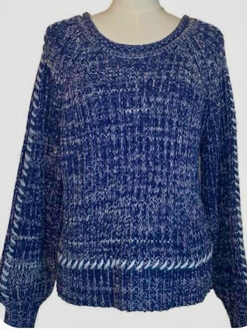 Blue Marled Knit Women's Sweater— Altr’D State— Long Sleeve